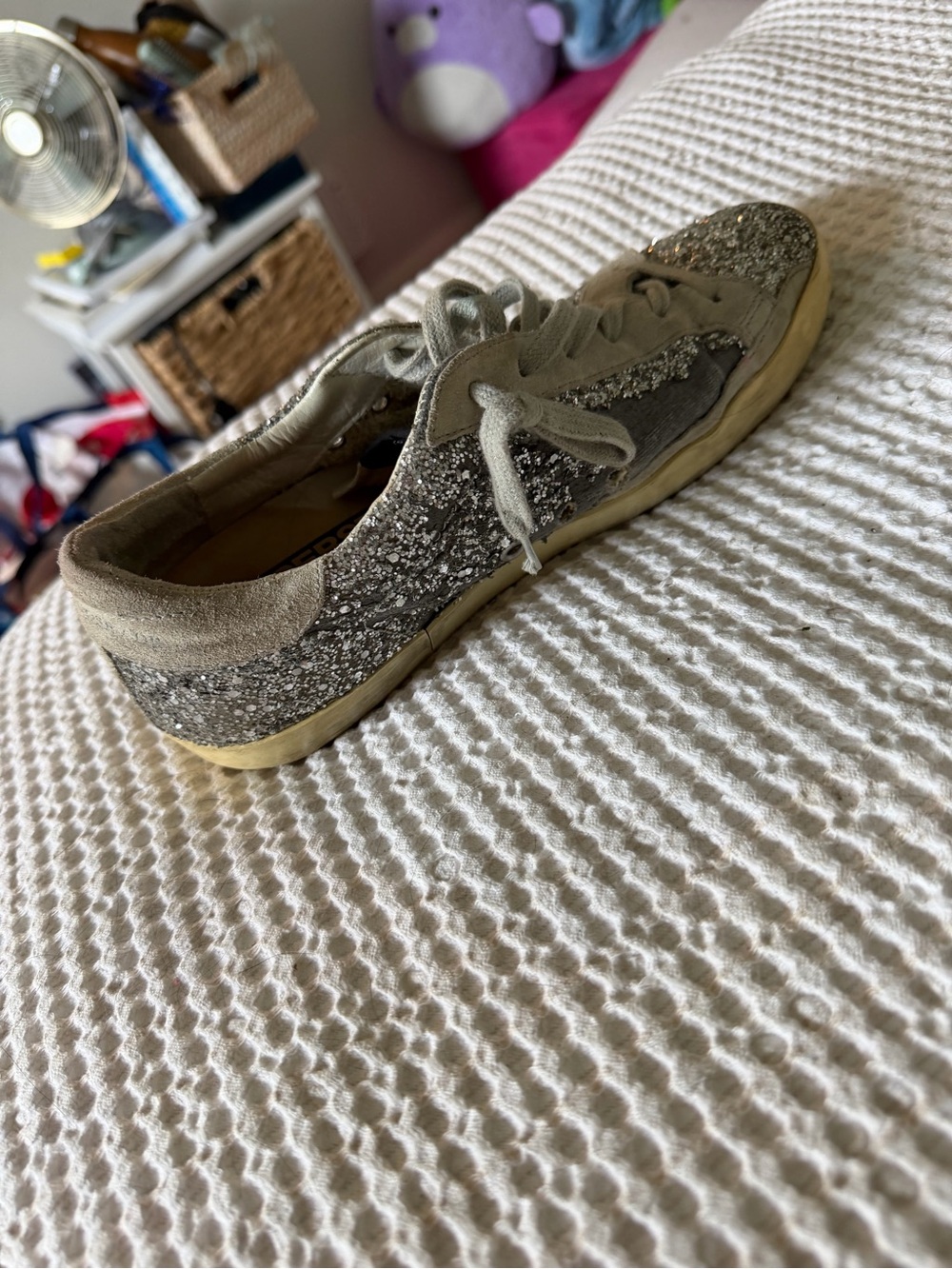 Golden Goose Silver Glitter Superstar Low-Top Sneaker - Picture 6 of 8